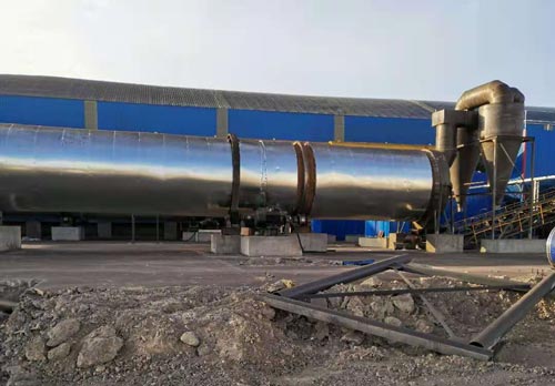 单筒煤泥烘干机烘干现场